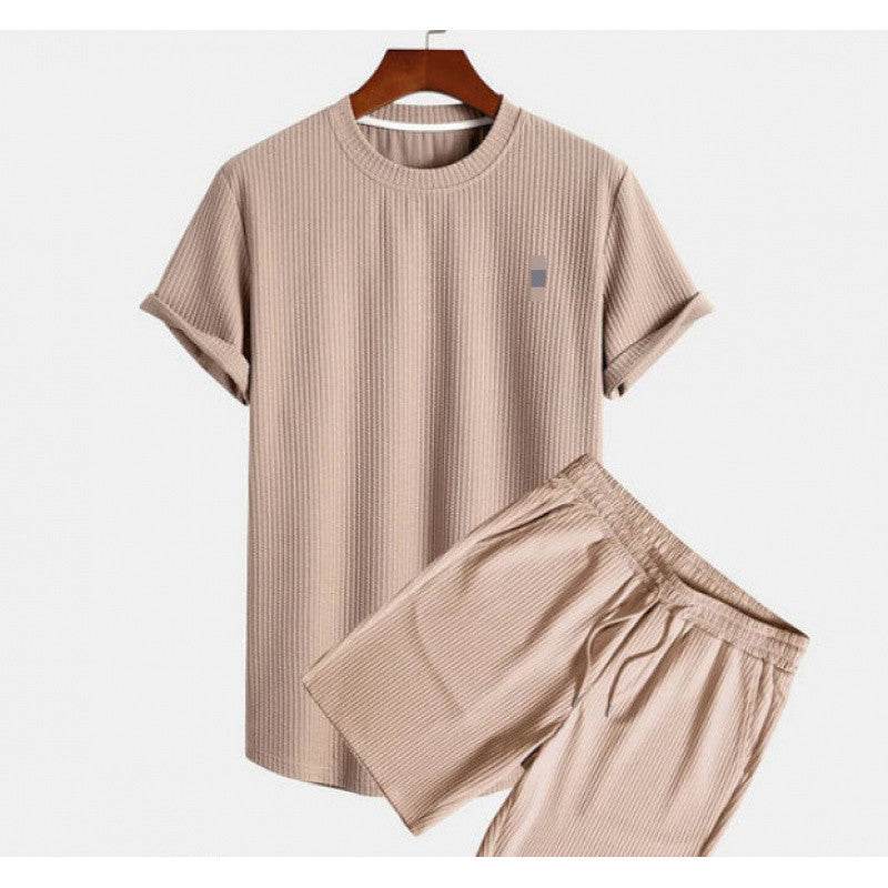 Buycenter Men's Short Sleeve Sports Suit - Casual Two-Piece Set for Summer - Buy Center US