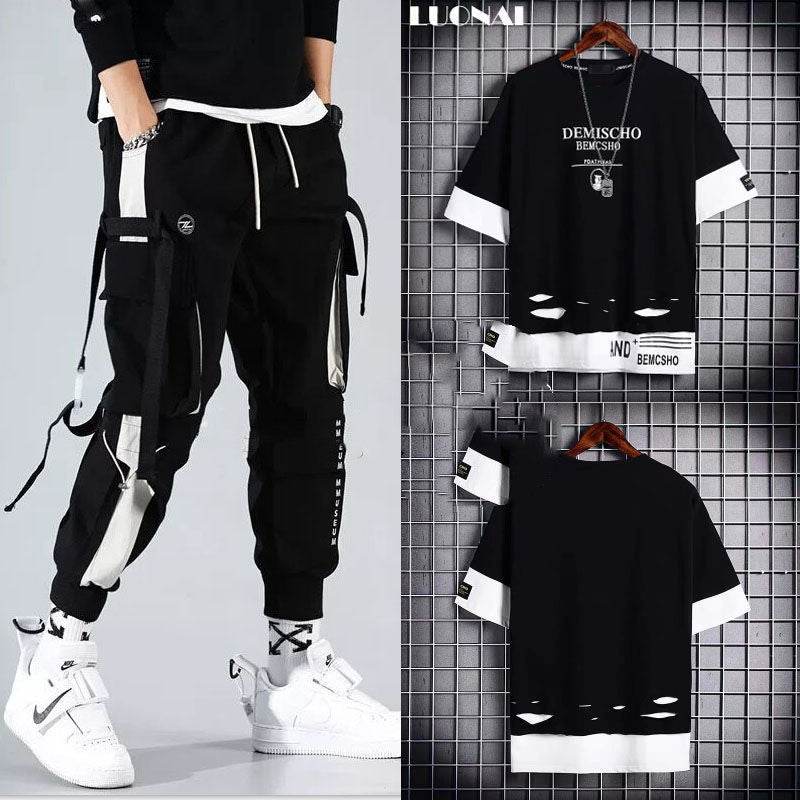 Buycenter Loose Hip-Hop Overalls for Men - Summer Fashion with Hood - Buy Center US