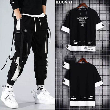 Buycenter Loose Hip-Hop Overalls for Men - Summer Fashion with Hood - Buy Center US