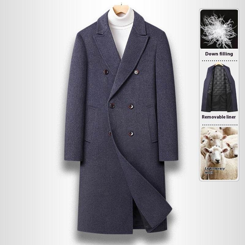 Buycenter Double Breasted Long Woolen Coat - Stylish & Versatile Outerwear - Buy Center US