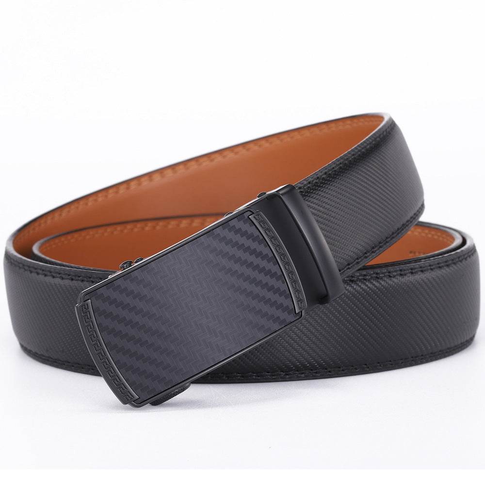 Buycenter Men's Leather Belt with Automatic Buckle - Stylish & Durable - Buy Center US