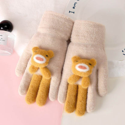 Cartoon Cute Five Finger Gloves - Warm Alpaca for Winter Comfort - Buy Center US