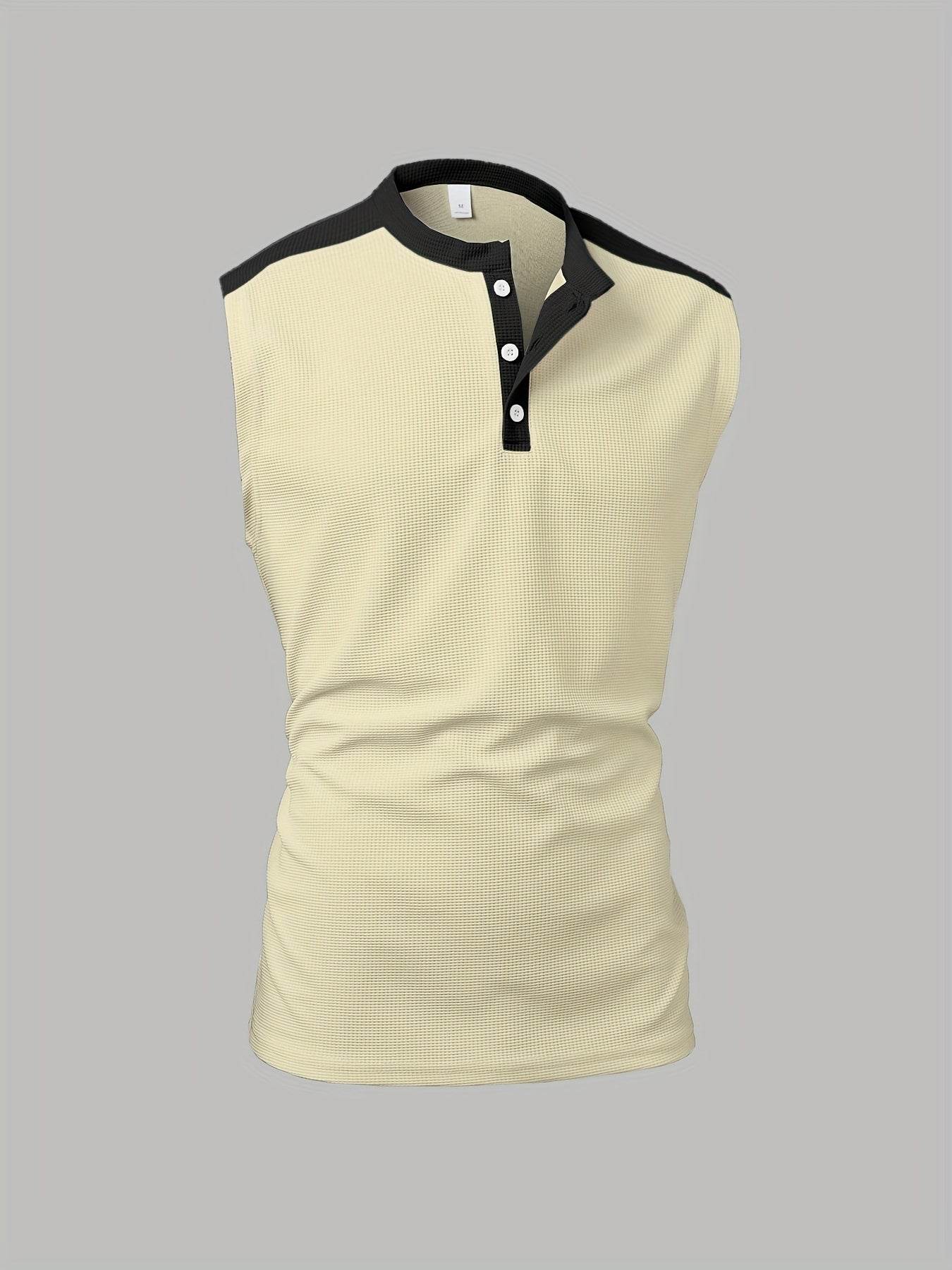 Men's Summer Waffle Knit Sleeveless Vest - Breathable, Casual Layering Top - Buy Center US