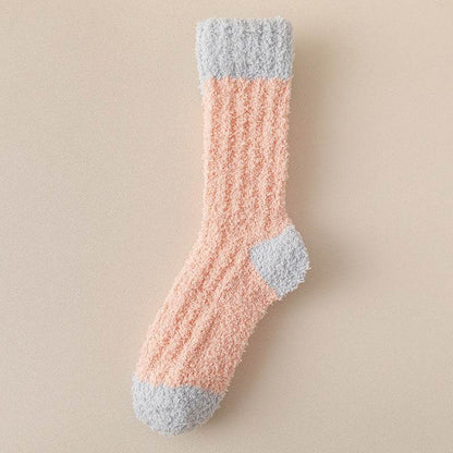 Women's Thickened Thermal Coral Fleece Socks - Cozy Middle Tube Designs - Buy Center US