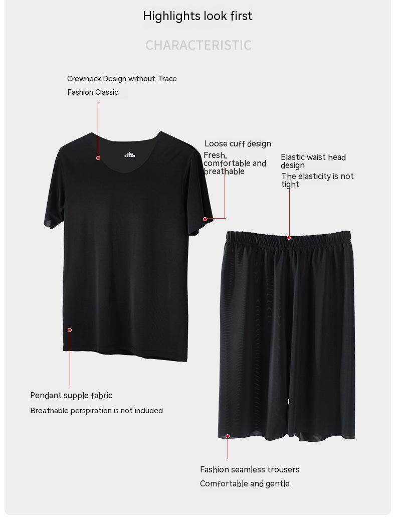 Buycenter Men's Summer Home Wear Suit - Short Sleeve & Shorts Set - Buy Center US