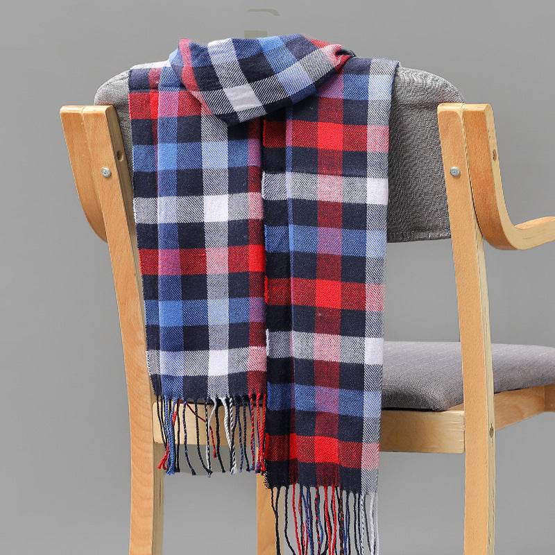 Buycenter British Plaid Cashmere Tassel Scarf for Couples & Kids - Buy Center US