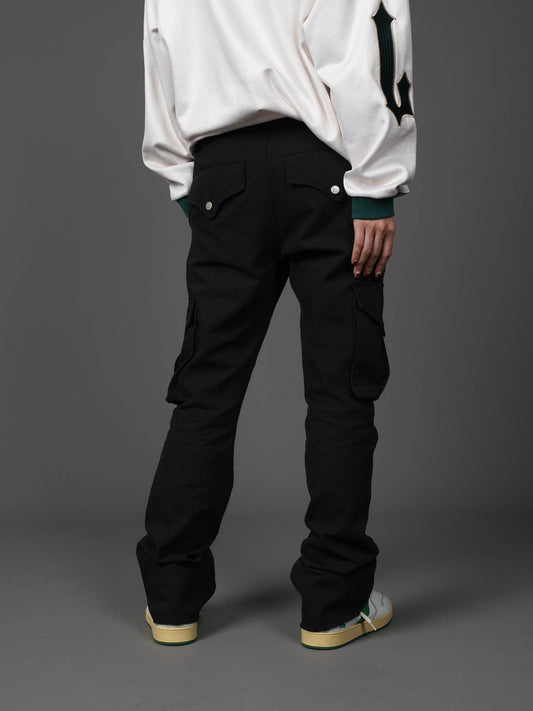Buycenter Retro Two-color Casual Micro-flare Pants for Youth - Khaki & Black - Buy Center US