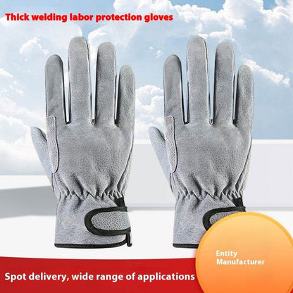 Buycenter Short Arc-Welder's Gloves - Leather Labor Protection Gear - Buy Center US