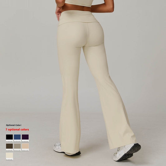 Women's High Waist Yoga Pants - Casual, Folding Design for Fitness - Buy Center US