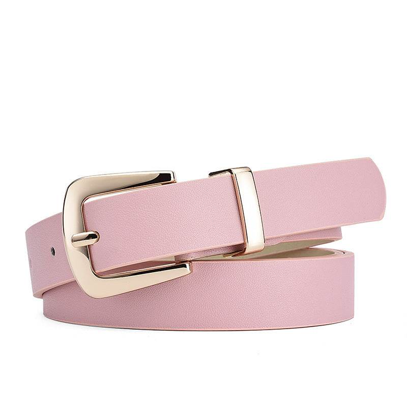 Buycenter Elegant Candy Color Belt - Fashionable Gold Buckle Accessory - Buy Center US