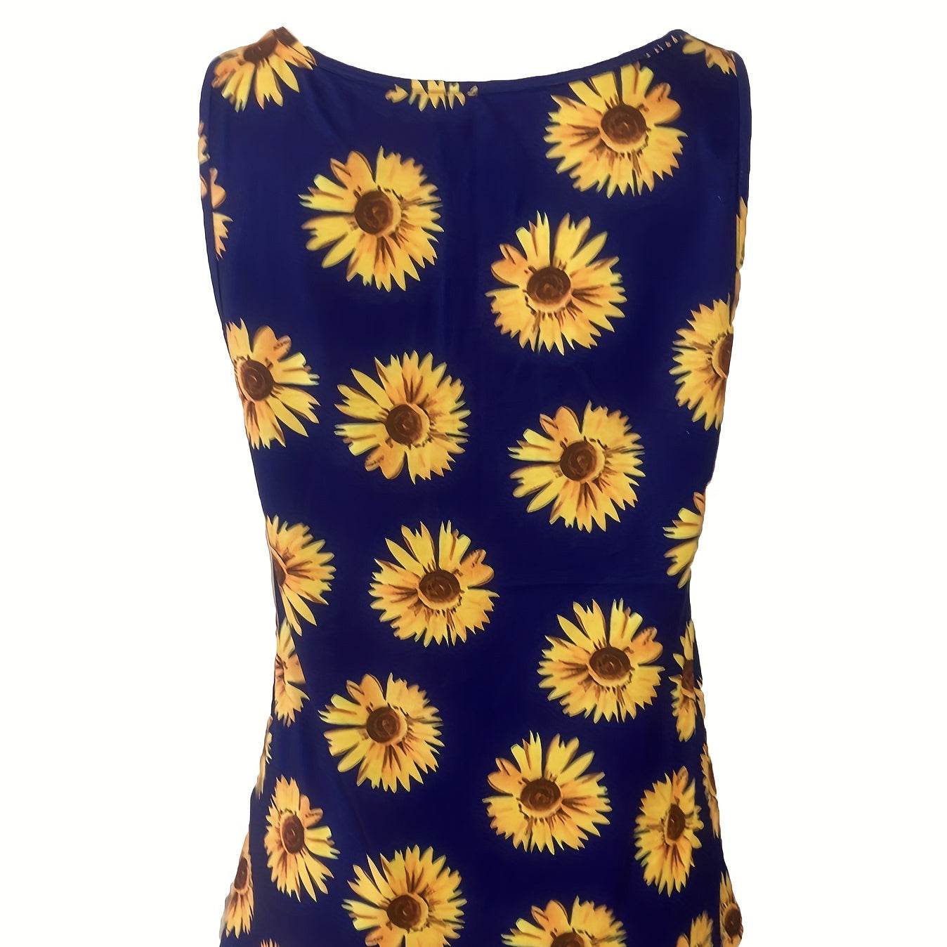 Elegant Ladies' Sunflower Print Casual Vest - Lightweight Summer Style - Buy Center US