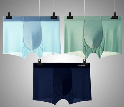 Buycenter Men's Ice Silk Traceless Underpants - Breathable Comfort, 3 Pack - Buy Center US
