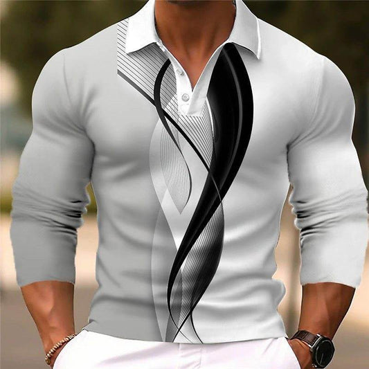 Buycenter 3D Printed Men's Casual Sports Top - Long Sleeve, Spring & Autumn - Buy Center US