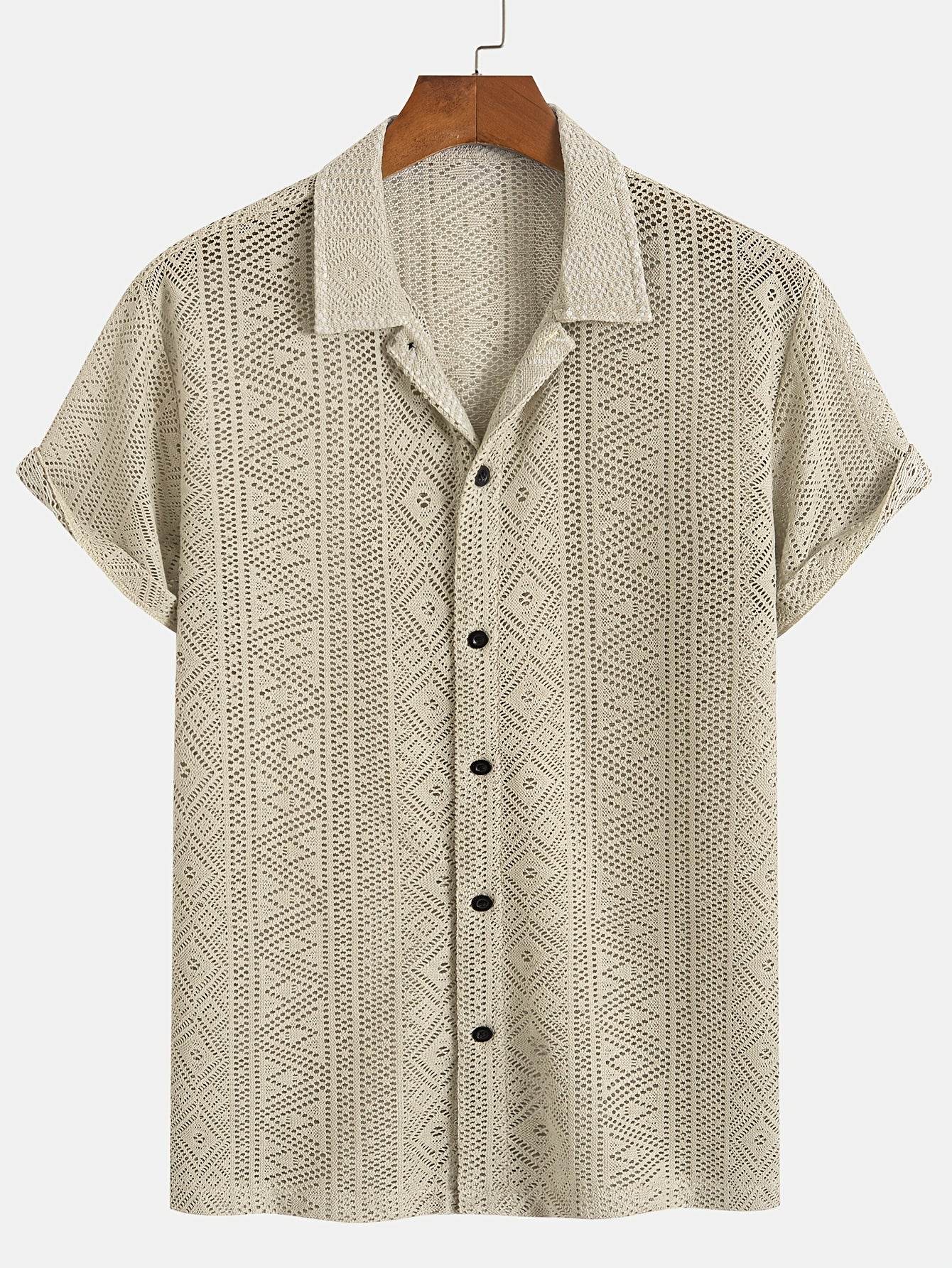 Men’s Casual Knit Open Sweater - Lightweight Lapel Summer Shirt - Buy Center US