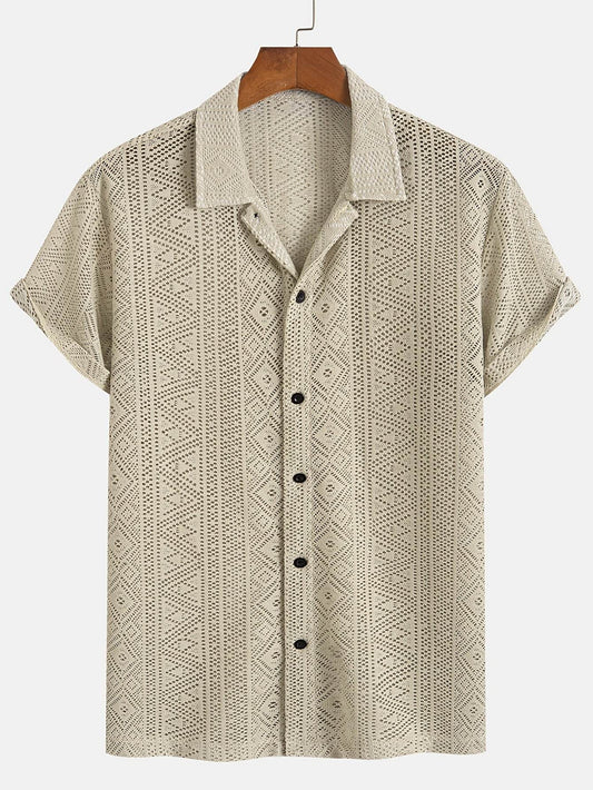 Men’s Casual Knit Open Sweater - Lightweight Lapel Summer Shirt - Buy Center US