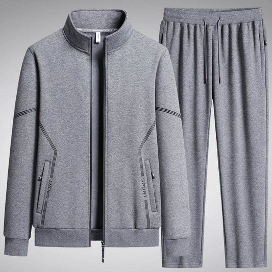 Buycenter Men's Fleece-Lined Sports Suit - Thick Two-Piece Set - Buy Center US
