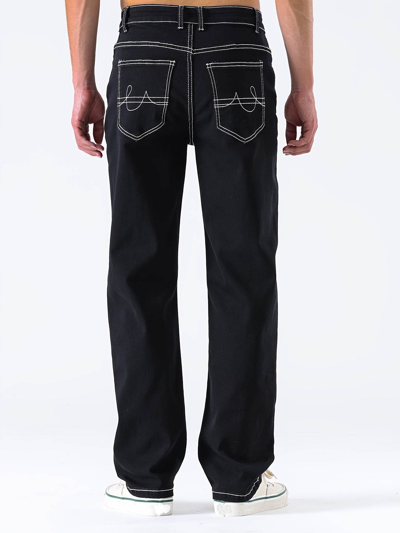 Men's Slim Fit Stretch Denim Jeans - Street Style for All Seasons - Buy Center US