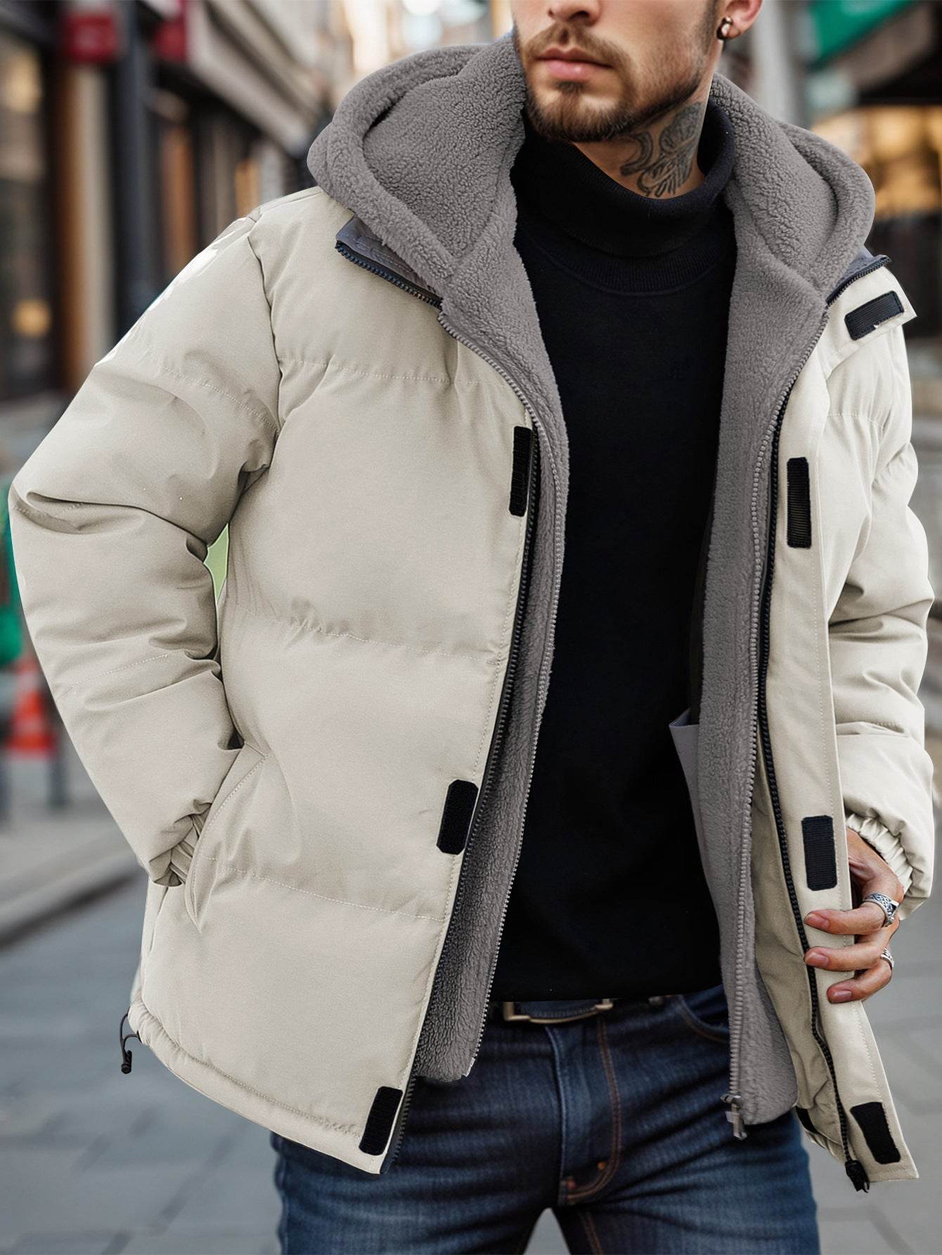 Buycenter Men's Thick Windproof Down Jacket - Stylish & Warm Outerwear - Buy Center US