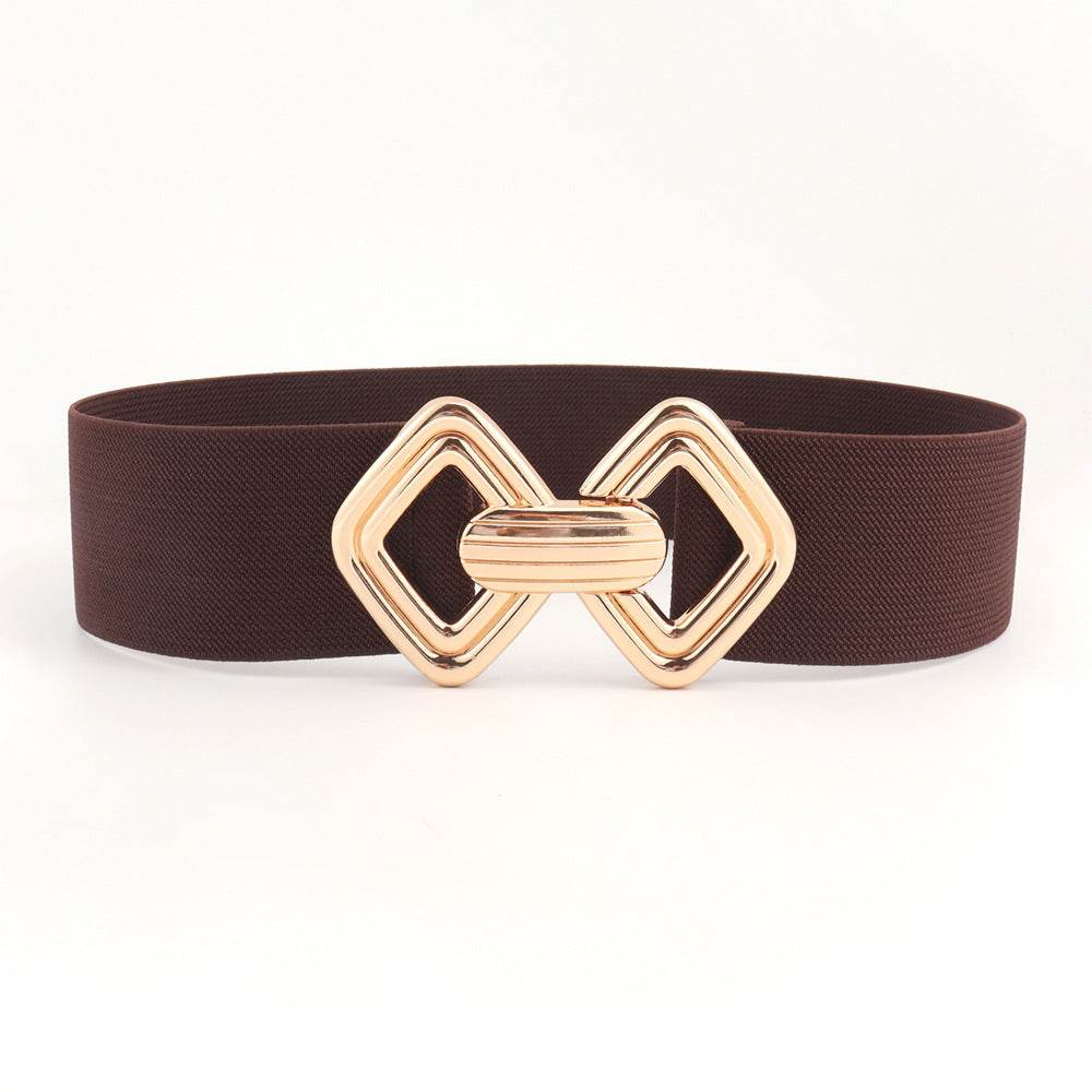 Stylish Wide Waist Elastic Belt for Women - Versatile PU Leather Design - Buy Center US