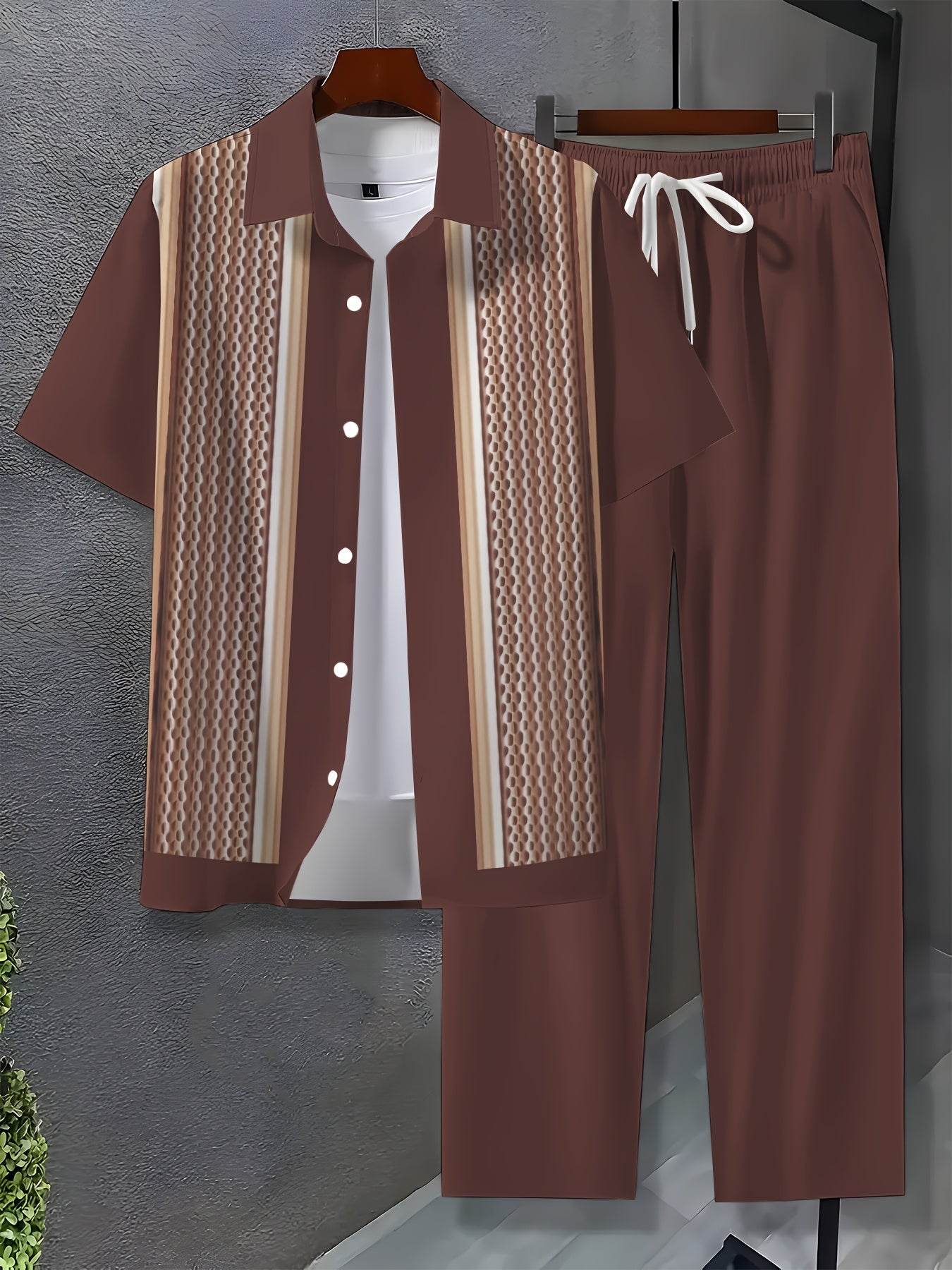 Men's Casual Novelty Clothing Set - 100% Polyester, Comfortable Fit - Buy Center US
