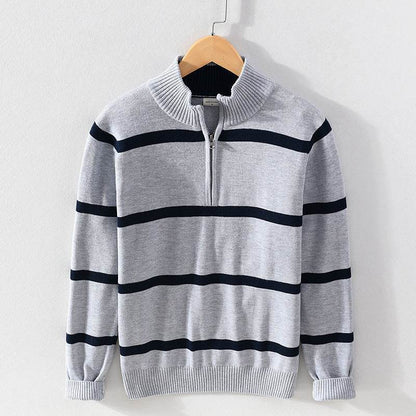 Men's Cotton Wool Half Zipper Sweater - Casual Slim Fit Pullover - Buy Center US
