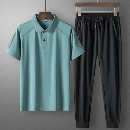 Buycenter Men's Summer Sports Suit - Ice Silk, Casual & Comfortable - Buy Center US