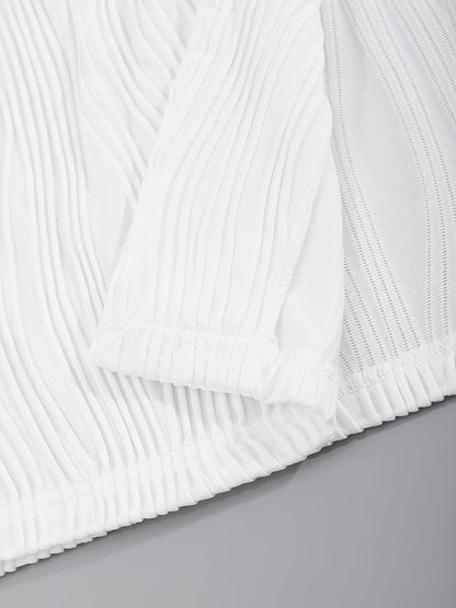 Men's Casual Short Sleeve Knitted Set - Lapel Button, Comfortable Fit - Buy Center US