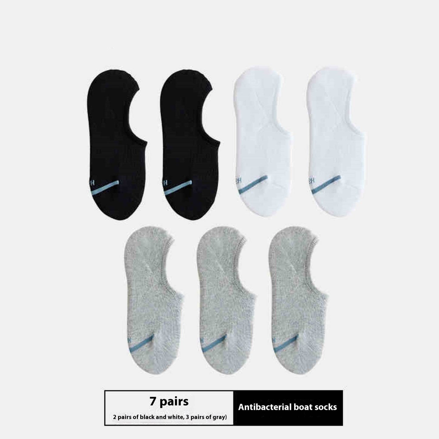 Buycenter Men's Thin Sport Socks - 7 Pairs, Breathable and Antibacterial - Buy Center US