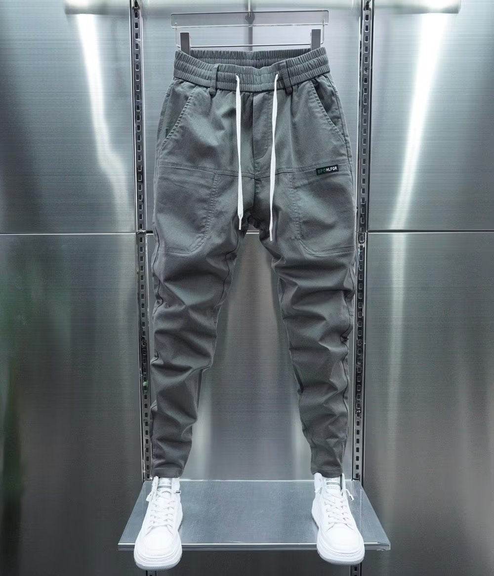 Solid Color Harem Trousers - Elastic Ankle-tied Casual Pants for Comfort - Buy Center US