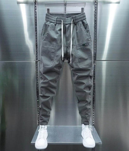 Solid Color Harem Trousers - Elastic Ankle-tied Casual Pants for Comfort - Buy Center US