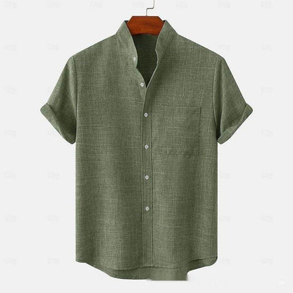 Buycenter Men's Beach Striped Casual Shirt - Loose Fit, Cartoon Design - Buy Center US