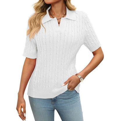 Stylish V-Neck Knitted Pullover - Available in Multiple Colors & Sizes - Buy Center US