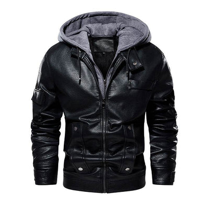 Buycenter Men's Leather Coat - Fashionable Warm Jacket for Winter - Buy Center US