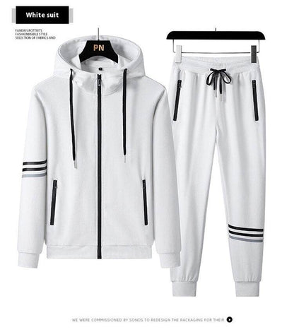 Buycenter Men's Casual Hooded Sweater Trousers Set - Pure Cotton, Sports Style - Buy Center US