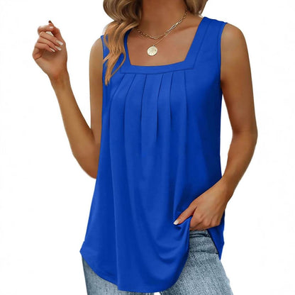 Women's Summer Pleated Halter Top - Casual Sleeveless Vest for Travel - Buy Center US
