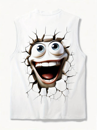 Men's Casual Sleeveless T-Shirt - 3D Printed Cartoon Design for Summer Fun - Buy Center US