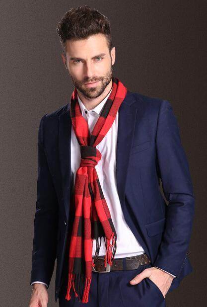 Buycenter Men's Winter Shawl Scarf - Warm Tartan Style for Spring & Autumn - Buy Center US