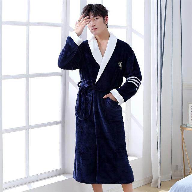 Buycenter Elegant Winter Flannel Robe Gown - Comfortable Casual Sleepwear - Buy Center US