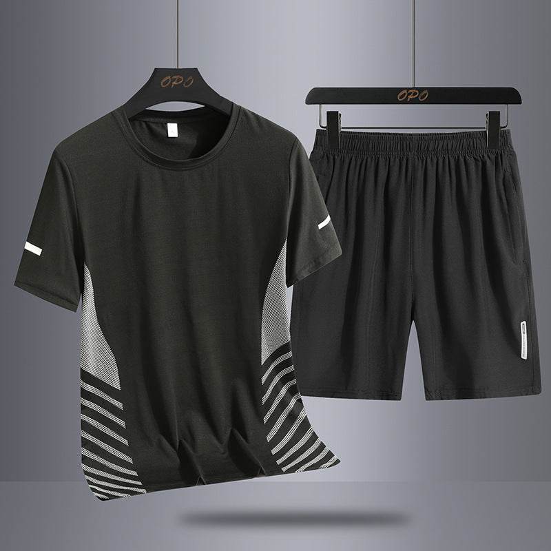 Buycenter Men's Summer Suit - Ice Silk Quick-Drying T-Shirt & Shorts Set - Buy Center US