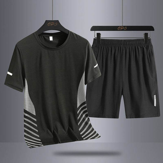 Buycenter Men's Summer Suit - Ice Silk Quick-Drying T-Shirt & Shorts Set - Buy Center US