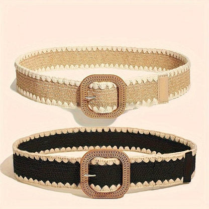Elegant Wooden Buckle PP Grass Belt - European & American Style - Buy Center US