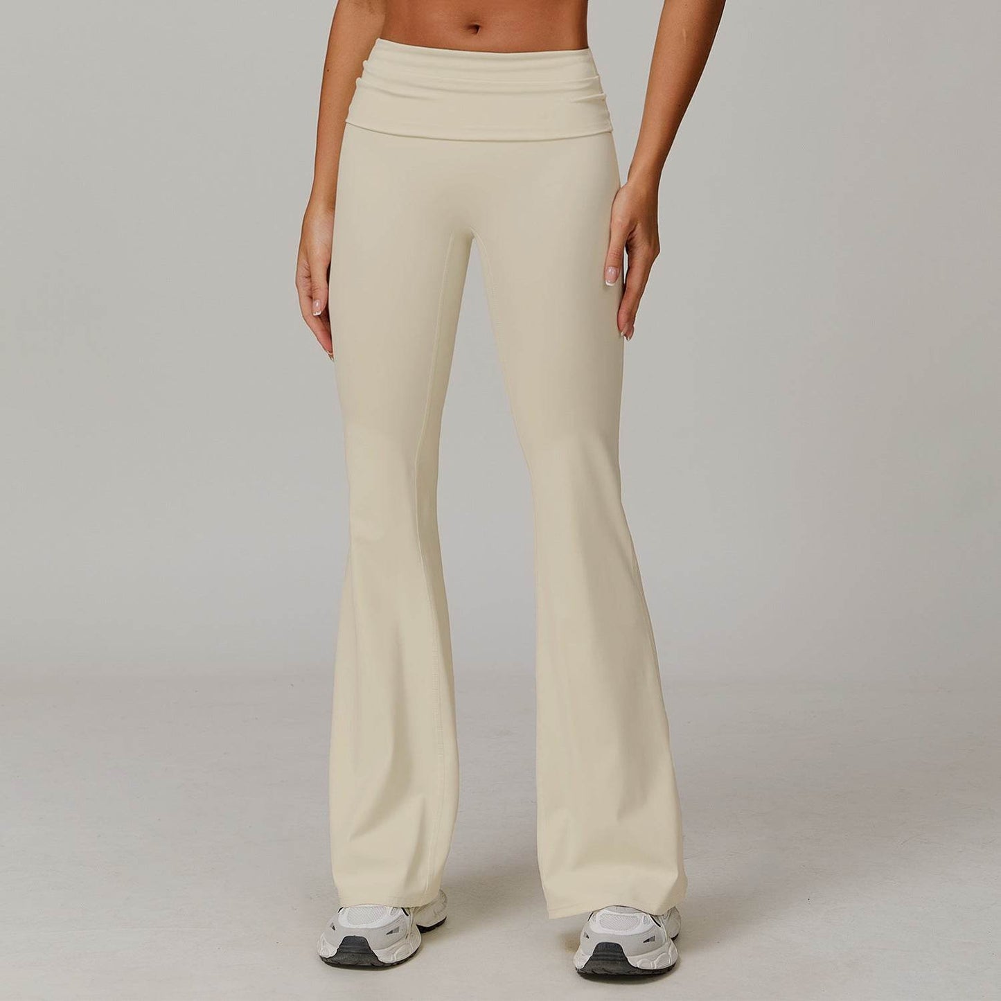 Women's High Waist Yoga Pants - Casual, Folding Design for Fitness - Buy Center US