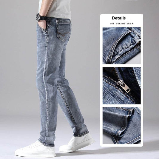 Retro Thin Jeans for Men - Loose Casual Trousers in Various Colors - Buy Center US