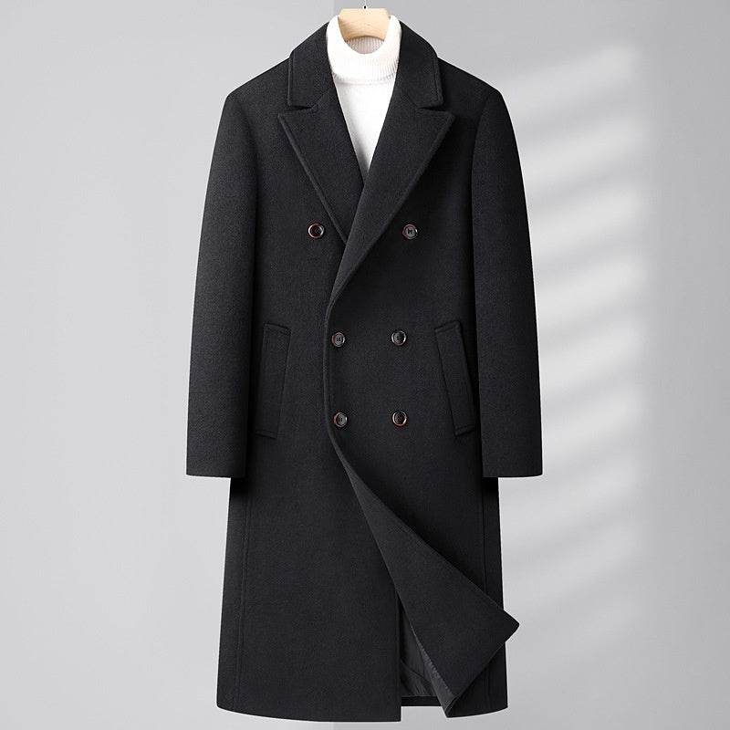 Buycenter Double Breasted Long Woolen Coat - Stylish & Versatile Outerwear - Buy Center US