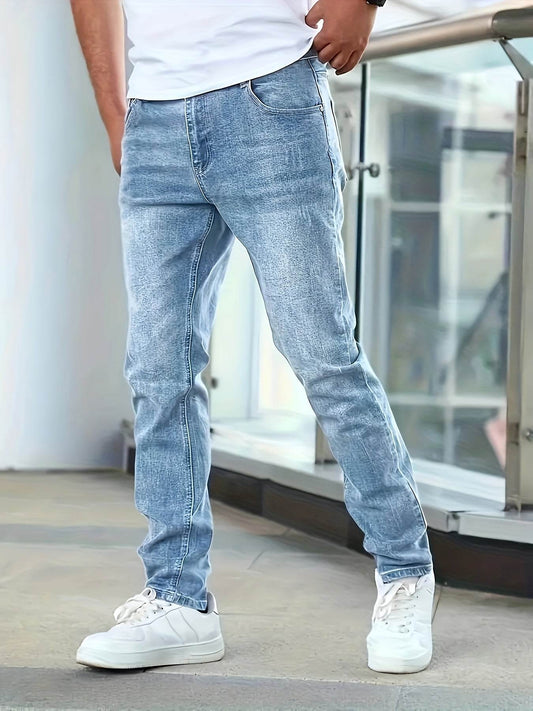 Men's Slim Fit Stretch Denim Jeans - Comfortable & Durable All-Season Wear - Buy Center US