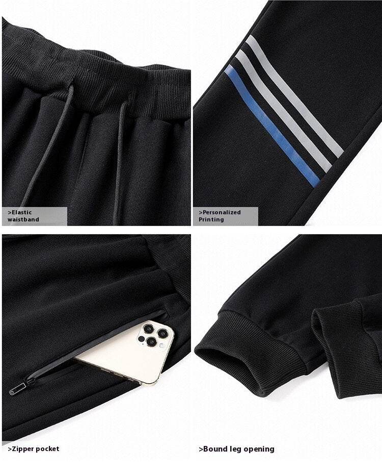 Buycenter Men's Casual Hooded Sweater Trousers Set - Pure Cotton, Sports Style - Buy Center US