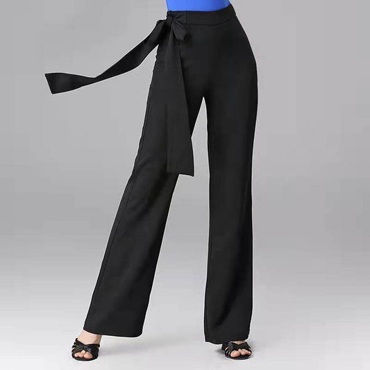 Women's Wide Leg Pants - High Waist Solid Color Draping Design - Buy Center US
