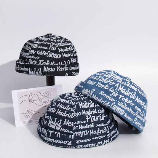 English Graffiti Landlord Hat - Stylish Cotton Dome Cap for Trendy Looks - Buy Center US
