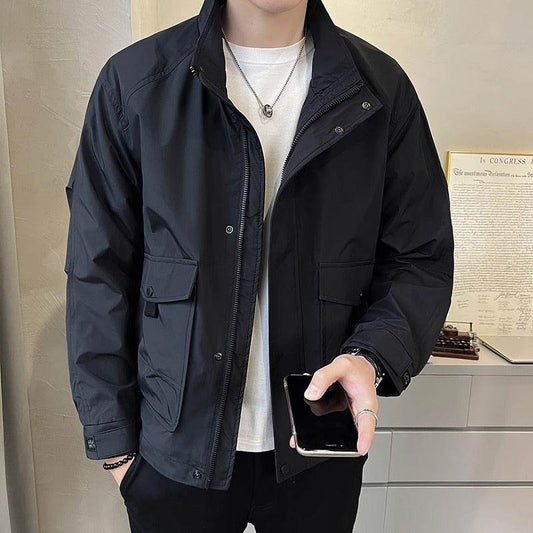 Buycenter Men's High Quality Work Jacket - All-match Coat in Khaki, Gray, Black - Buy Center US