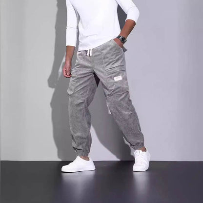 Buycenter Men's Corduroy Overalls - Loose Fit, Multi-Pocket Trousers - Buy Center US
